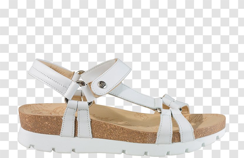 White Sandal Shoe Wedge Leather - Taupe Transparent PNG
