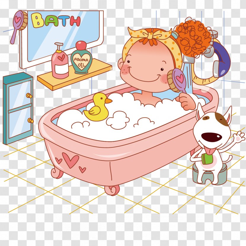 Bathing Clip Art Cartoon Image Vector Graphics - Designer - Fun Transparent PNG