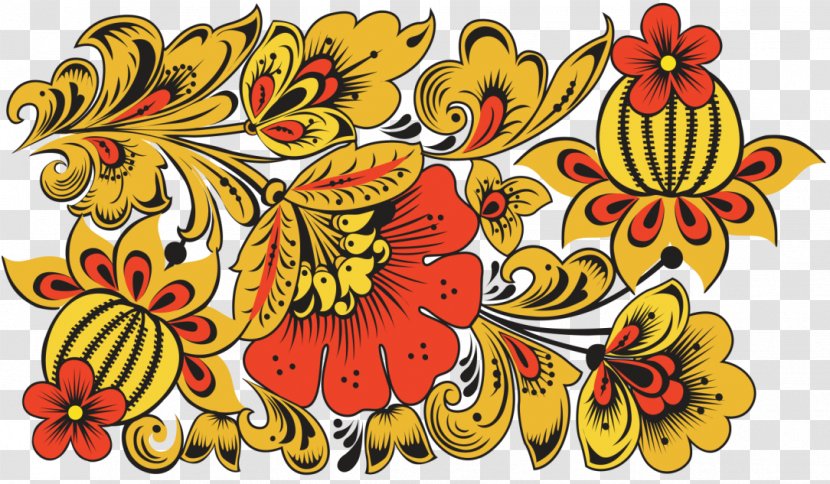 Khokhloma Художественная роспись Русские народные промыслы Ornament Russia - Flower Arranging Transparent PNG