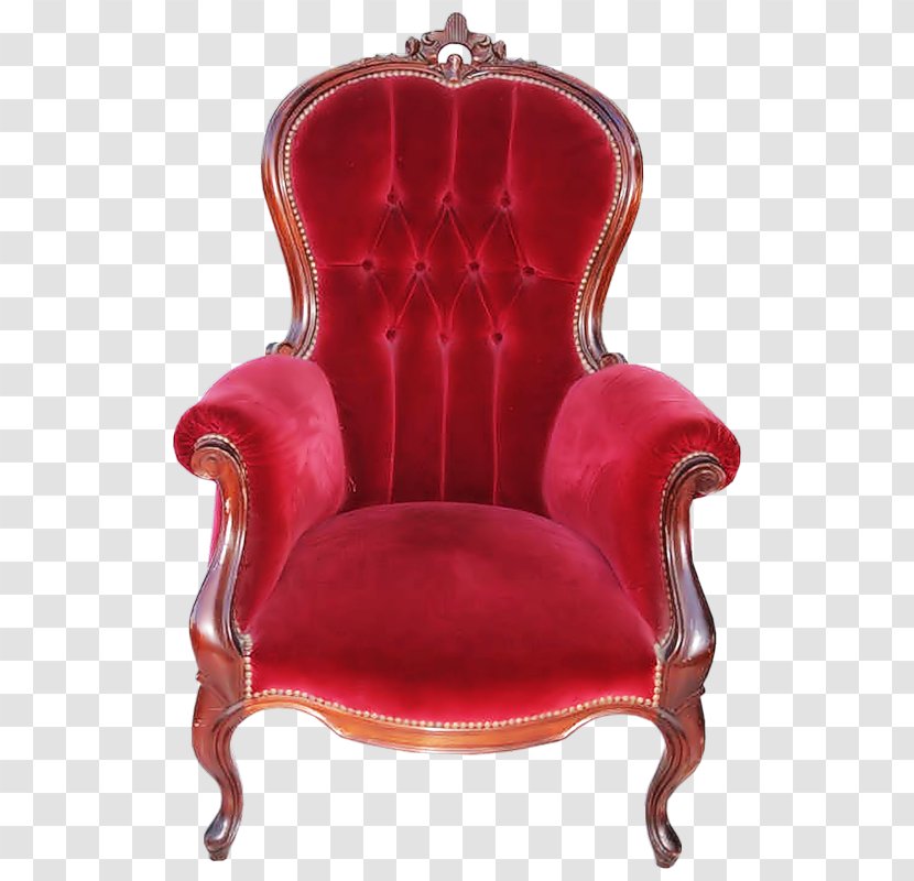 Wing Chair Furniture Couch - Red - Seat Transparent PNG
