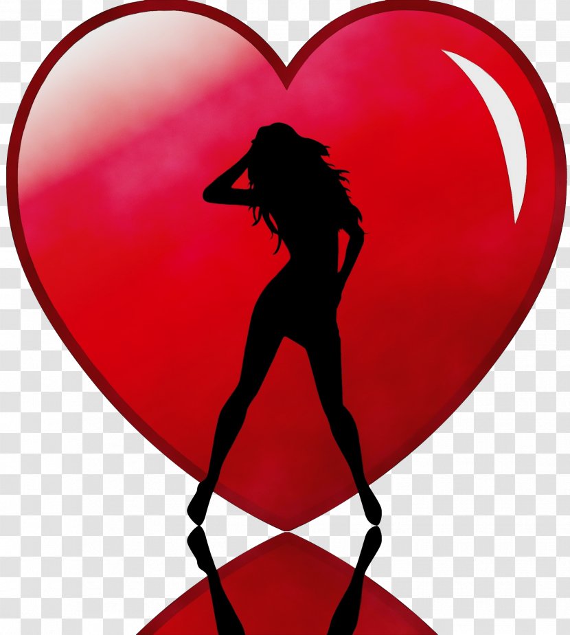 Red Heart Silhouette Love - Paint Transparent PNG