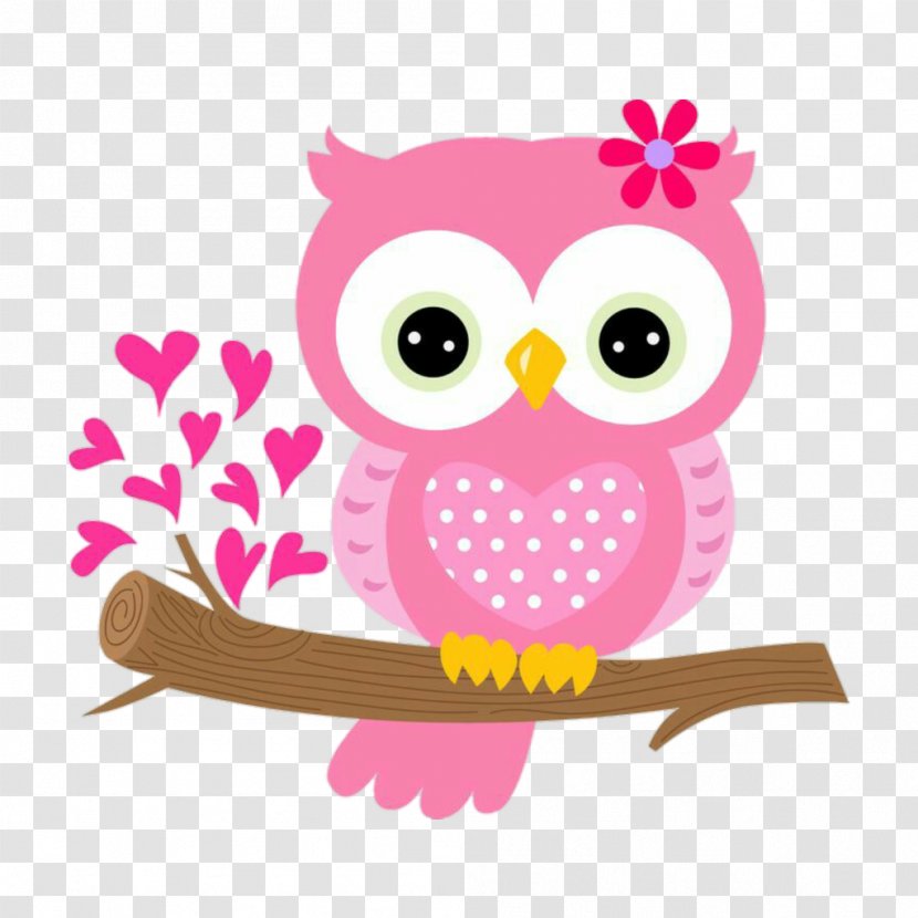 Owl Cartoon - Magenta Sticker Transparent PNG