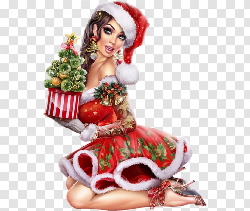 Christmas Ornament Woman - Watercolor Transparent PNG