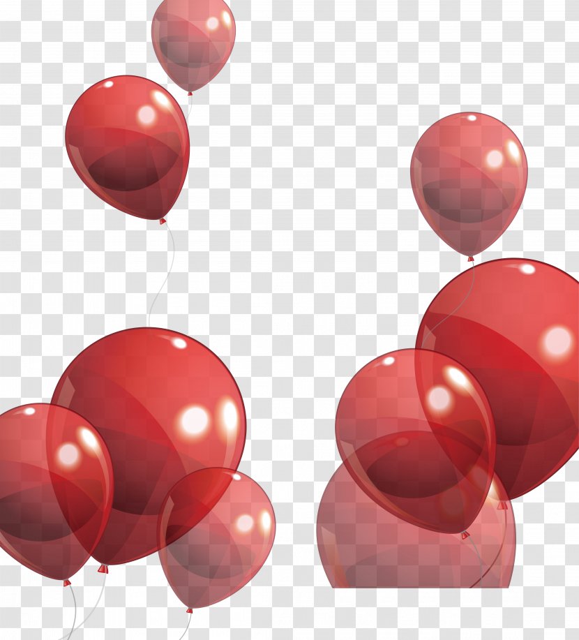 Balloon Birthday Illustration - Heart - Red Transparent Balloons Transparent PNG