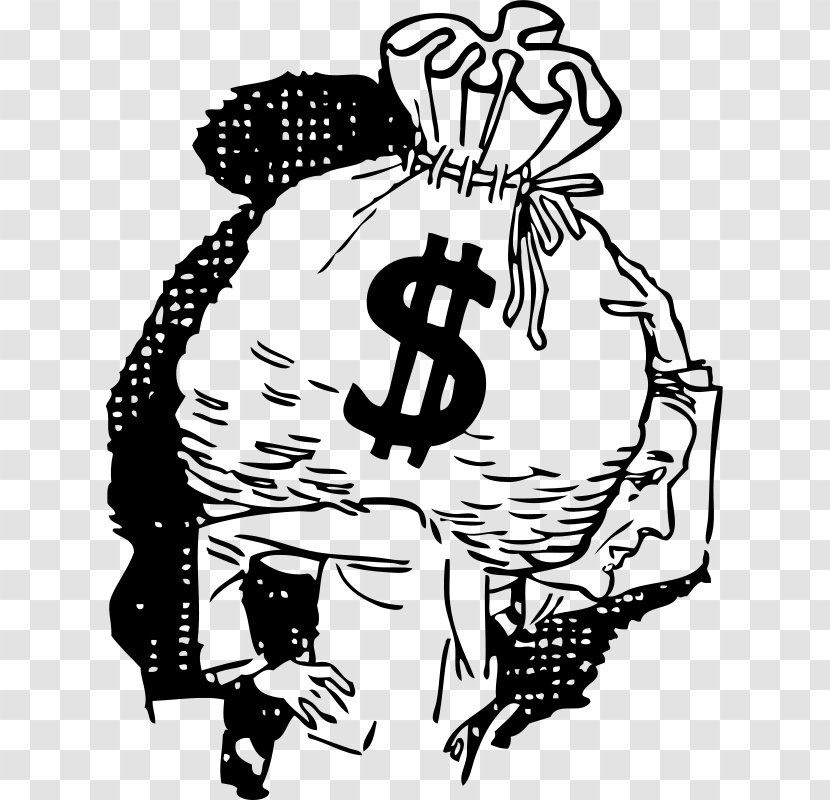 Money Bag Finance Clip Art - Monochrome Photography Transparent PNG