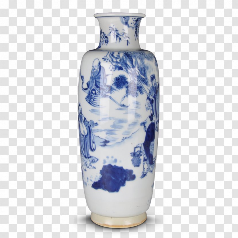 Vase Blue And White Pottery Famille Rose Kangxi Transitional Porcelain Ceramic - Celadon Transparent PNG