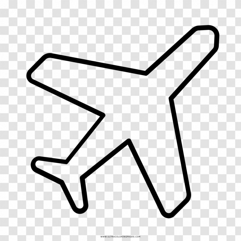 Airplane Drawing Air Transportation - Black Transparent PNG