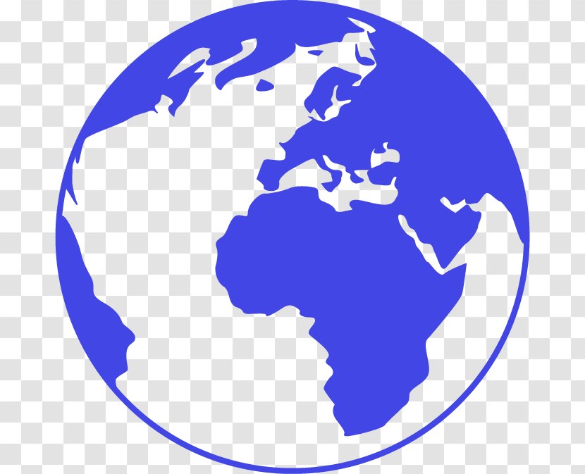 World Map Globe Illustration - Electric Blue Transparent PNG