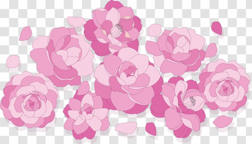 Garden Roses Pink Floral Design Cut Flowers - Flowering Plant - Bouquet Transparent PNG