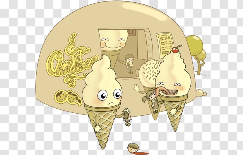 Ice Cream Cones Apple Pie Cartoons - Watercolor - Childhood Memory Transparent PNG