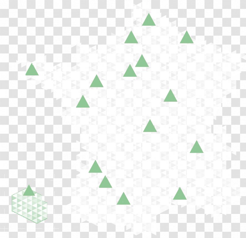 Triangle Point Pattern - Green - Started Transparent PNG