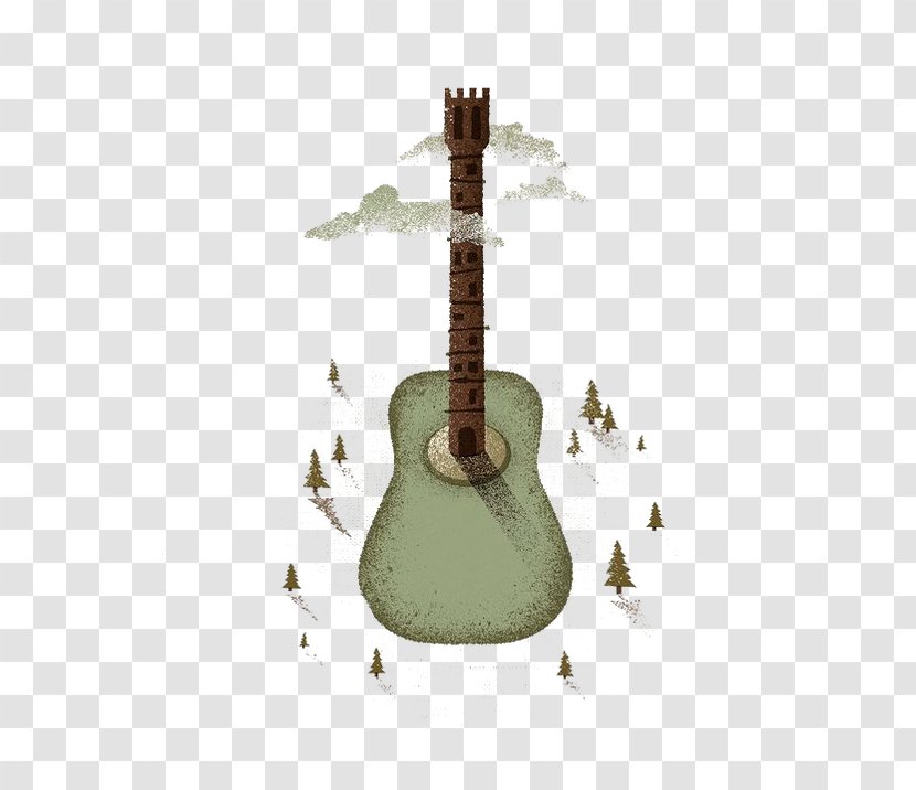 Tiple Acoustic Guitar Electric - Watercolor Transparent PNG