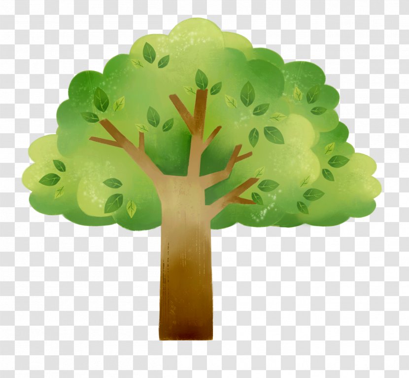 Green Tree Cartoon - Leaf - Map Transparent PNG