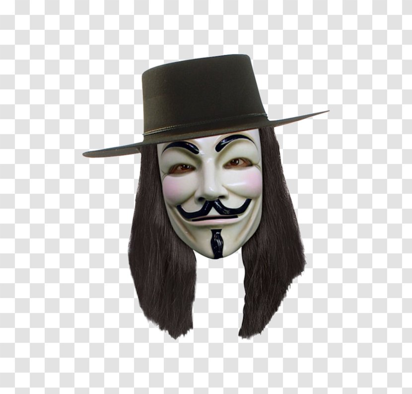 V For Vendetta Guy Fawkes Mask Costume - Eyewear Transparent PNG