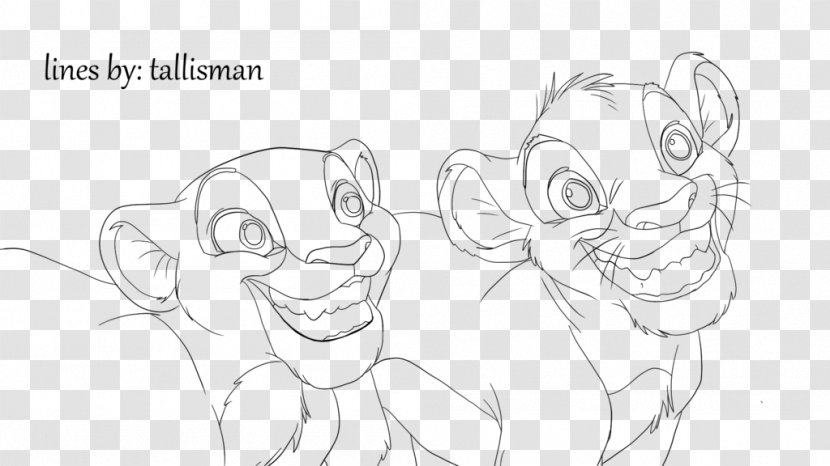 Ear Drawing Line Art Homo Sapiens Sketch - Watercolor - Simba And Nala Love Transparent PNG