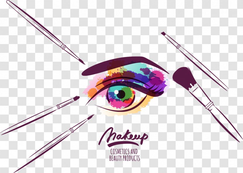 Euclidean Vector Lip Drawing Illustration - Silhouette - Tools And Eye Makeup Transparent PNG