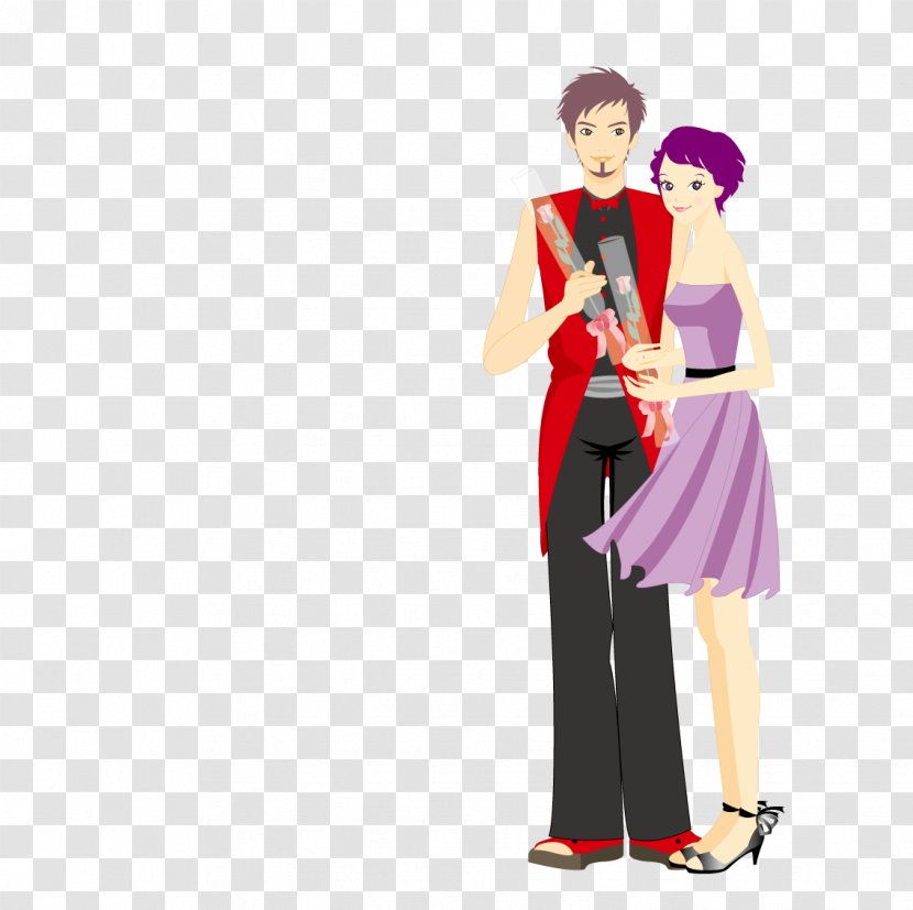 Cartoon Illustration - Tree - Loving Couple Arm In Transparent PNG