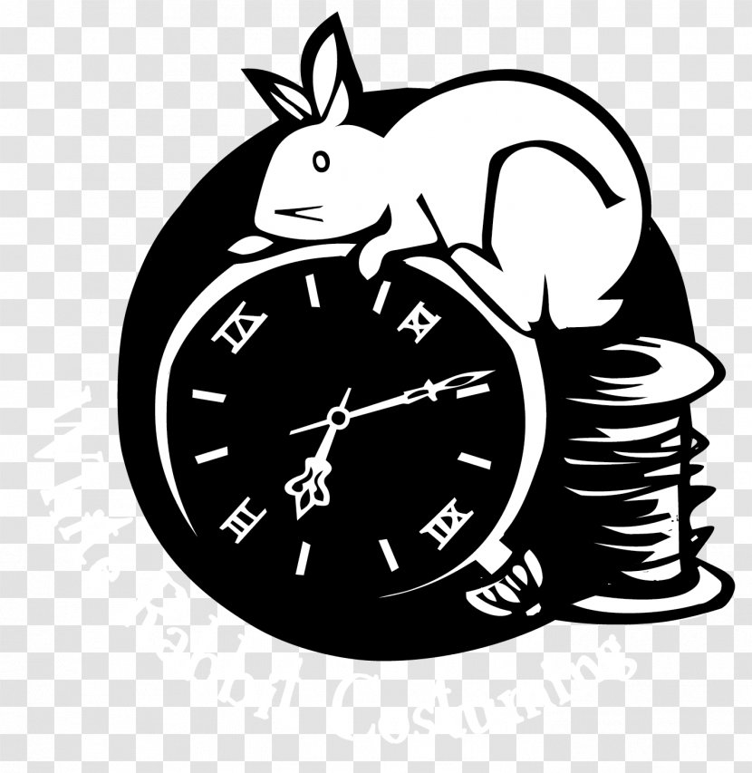 Alarm Clocks Character White Clip Art - Monochrome Photography - Little Rabbit Transparent PNG