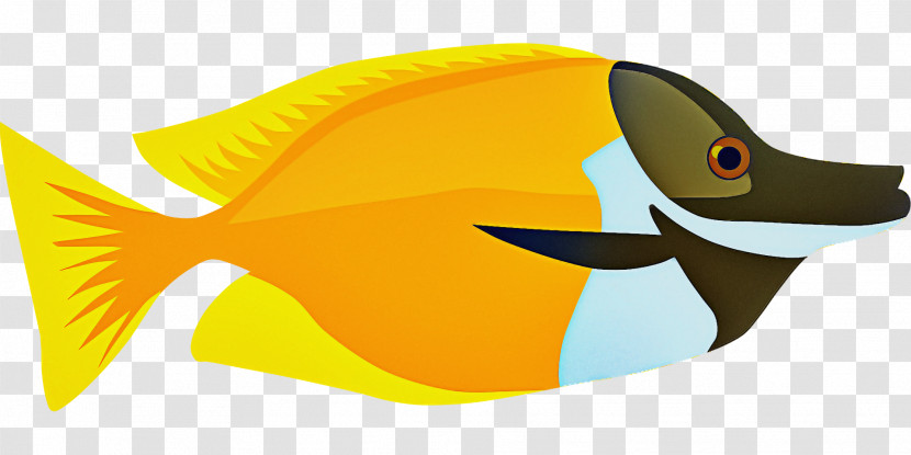 Cartoon Yellow Beak Fish Science Transparent PNG