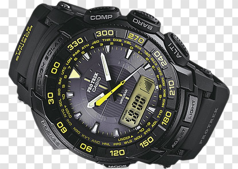 Watch Pro Trek Casio Tough Solar Clock Transparent PNG