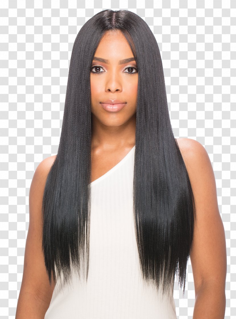 Long Hair Lace Wig Artificial Integrations - Black Transparent PNG