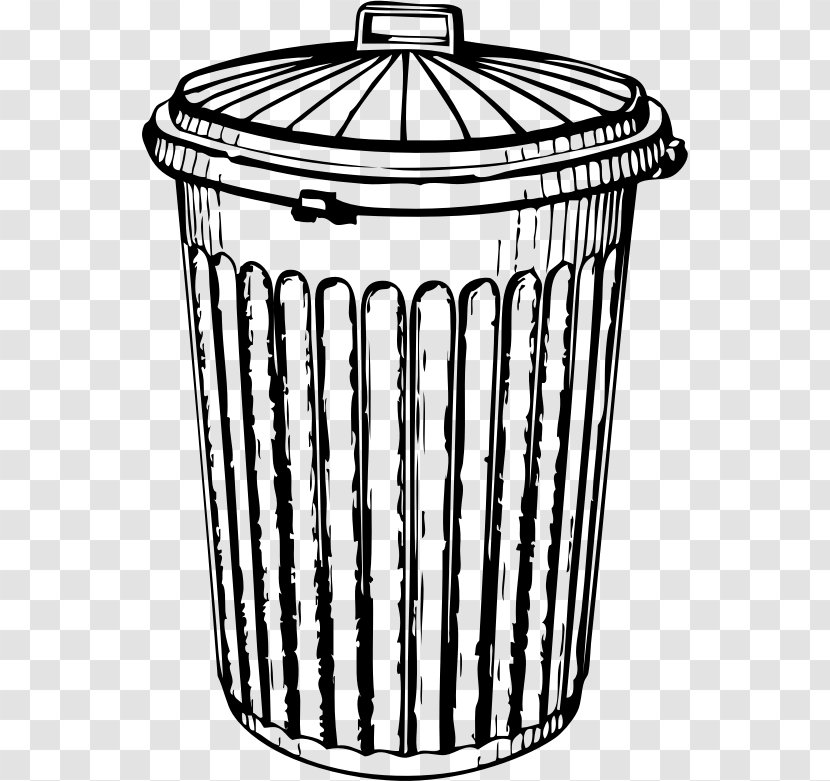 Rubbish Bins & Waste Paper Baskets Tin Can Clip Art - Monochrome Photography - Garbage Transparent PNG