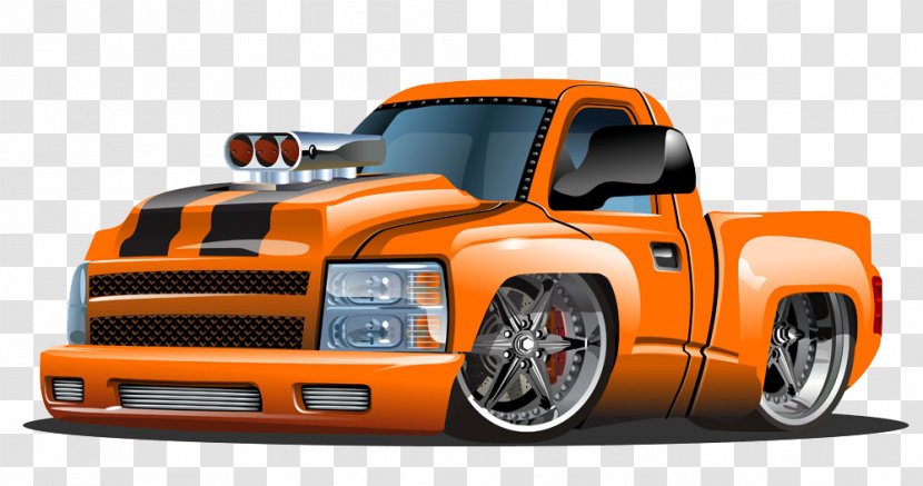 Cartoon Hot Rod Stock Illustration - Car - Hand-drawn Pickup Truck Transparent PNG