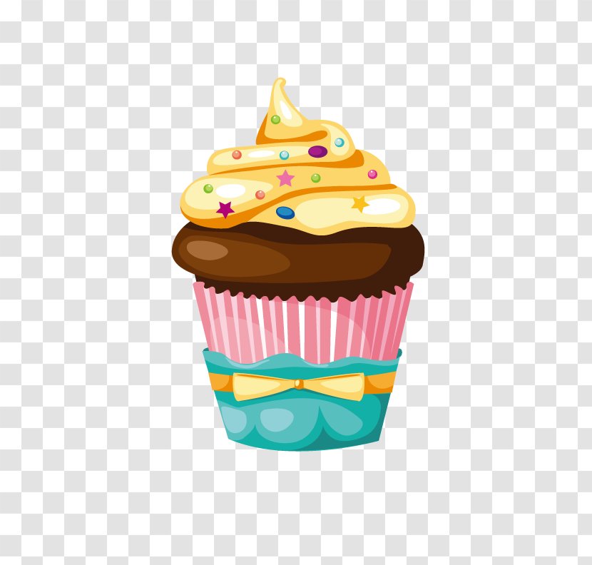 Cupcake Birthday Cake Muffin Icing - Stars Cream Ice Transparent PNG