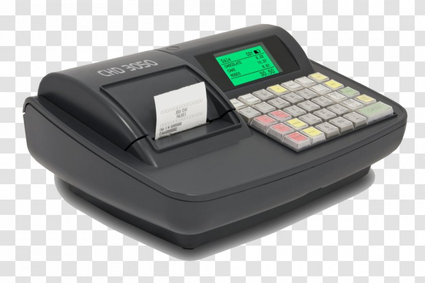 Cash Register Point Of Sale Price Trade Cashier - Measuring Scales - Printer Transparent PNG