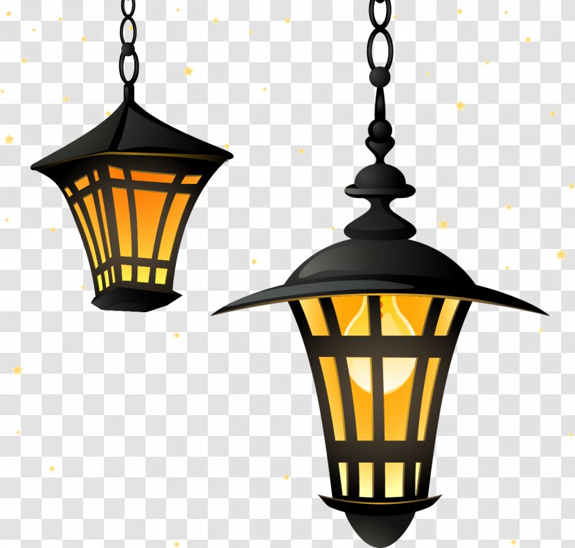 Street Light Lantern Lighting - Cartoon Painted Lamp Transparent PNG