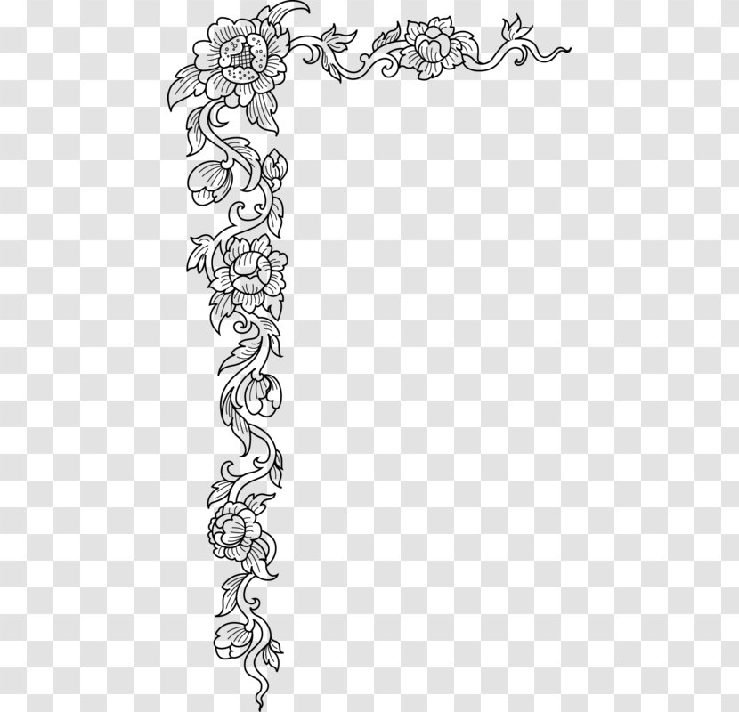 Doodle Drawing Embroidery Pattern - Monochrome Transparent PNG
