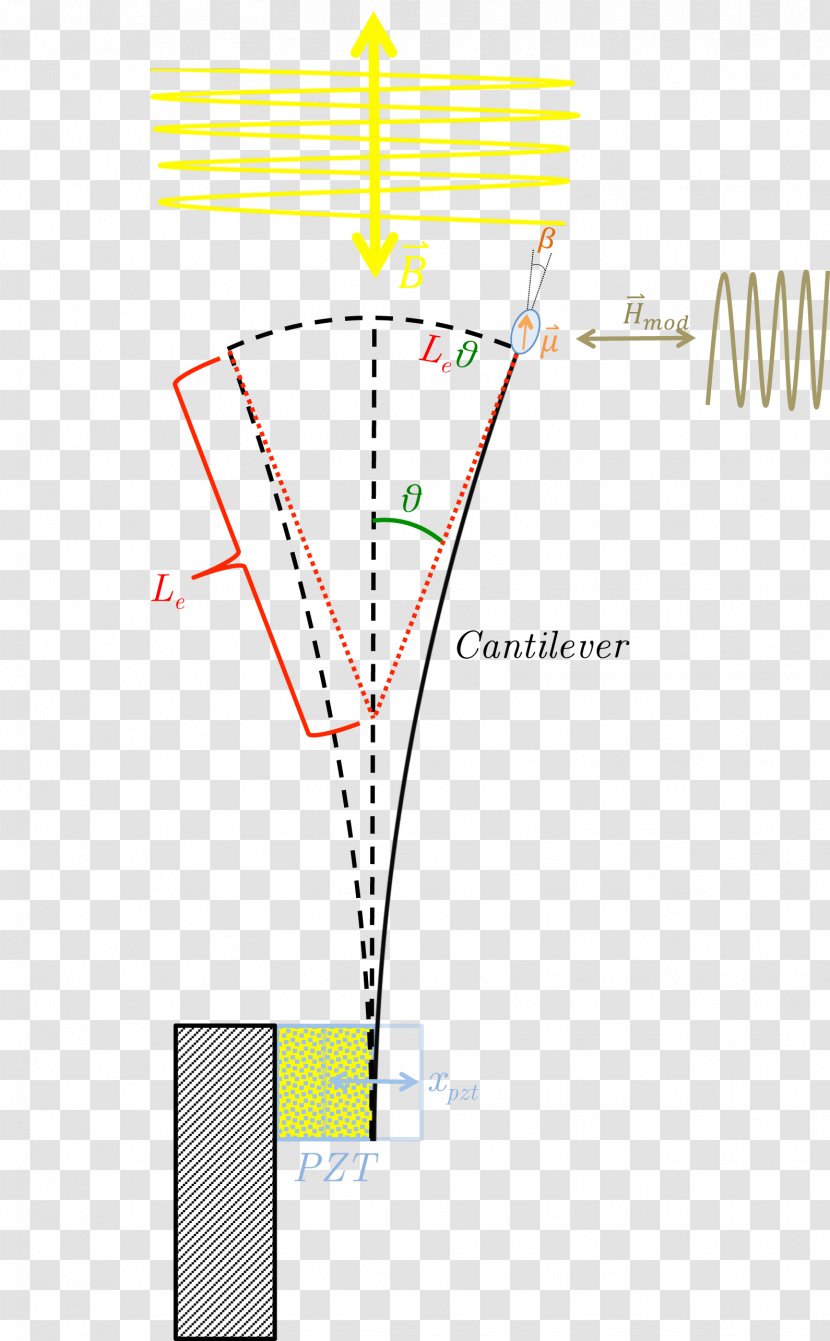 Cantilever Magnetometry Magnetometer Oscillation Torque - Diagram - Magnetic Field Transparent PNG