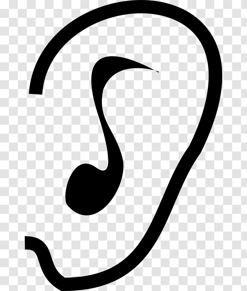 Clip Art Line Black M - Blackandwhite - Ears Icon Transparent PNG