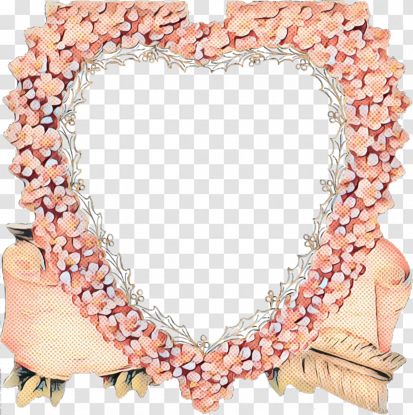 Necklace Pink M Heart - Peach Transparent PNG