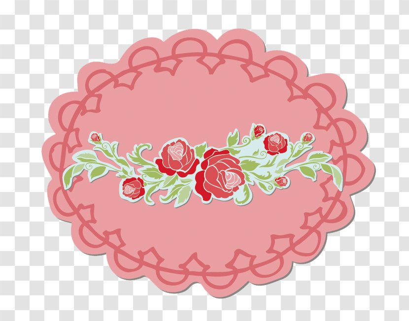 Vintage Red Lace Label Material Picture - Petal - Drawing Transparent PNG