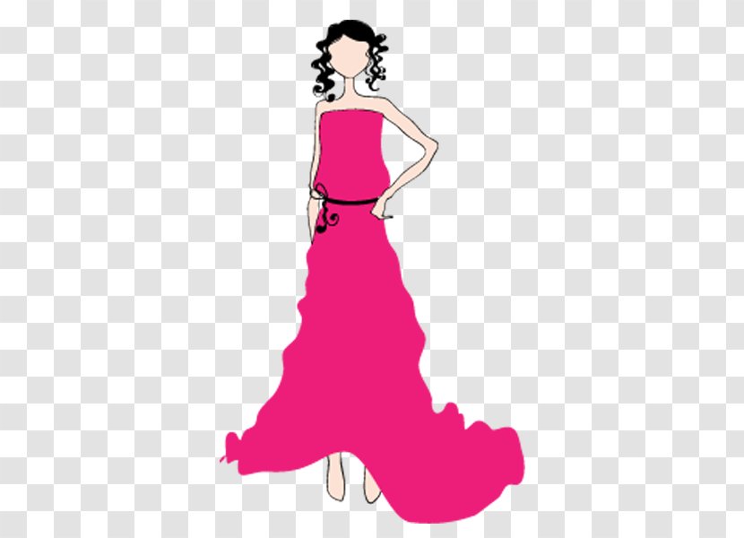 Woman Drawing Model - Tree - Red Dress Transparent PNG