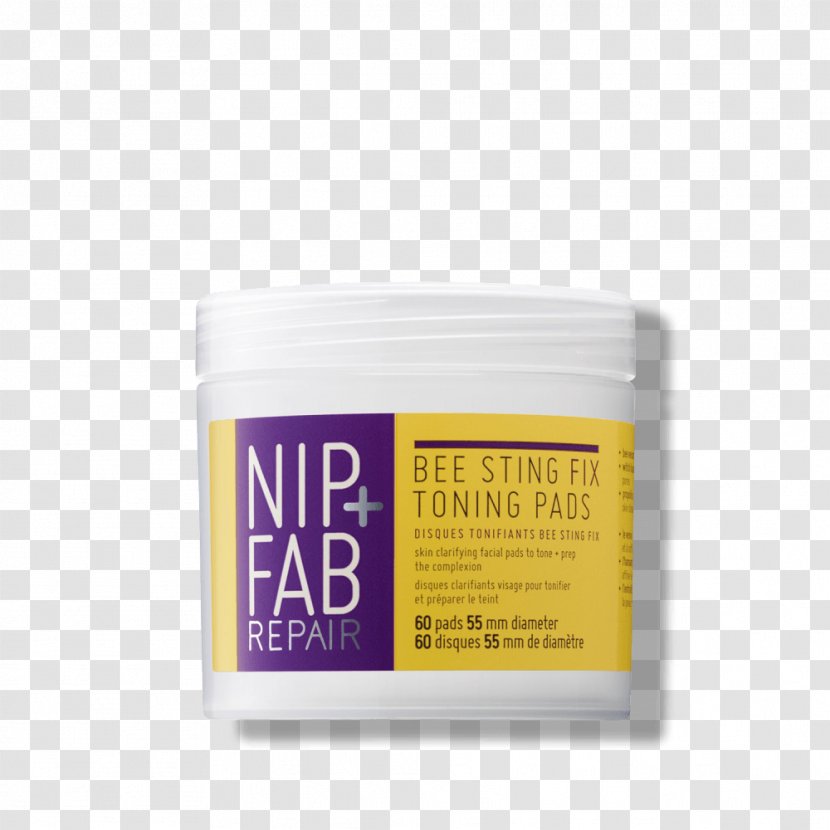 Bee Sting Nip + Fab Glycolic Fix Scrub Toner NIP+FAB Night Pads Extreme 60pk Transparent PNG