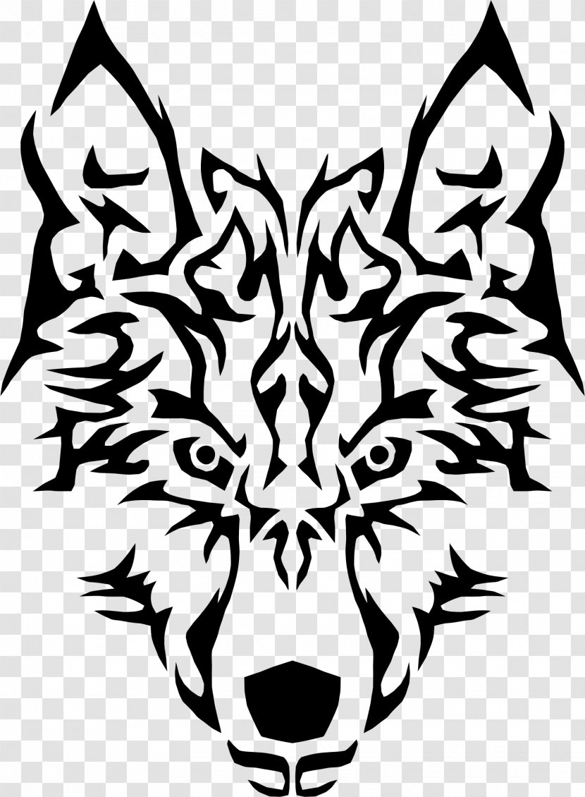 Gray Wolf AutoCAD DXF Clip Art - Tribal Transparent PNG