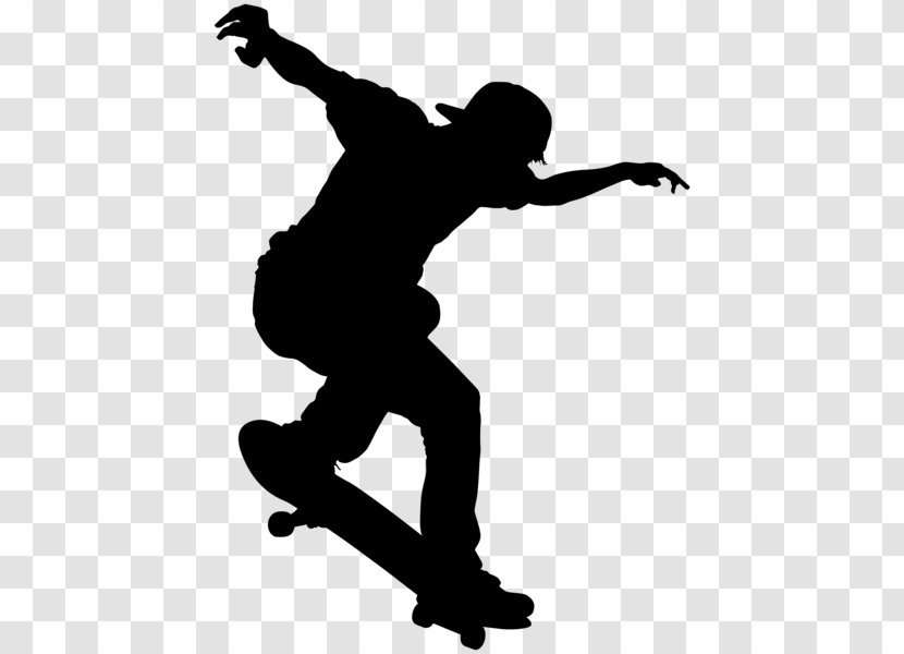 Clip Art Skateboard Silhouette Vector Graphics Image - Ice Skating - Skateboarder Transparent PNG