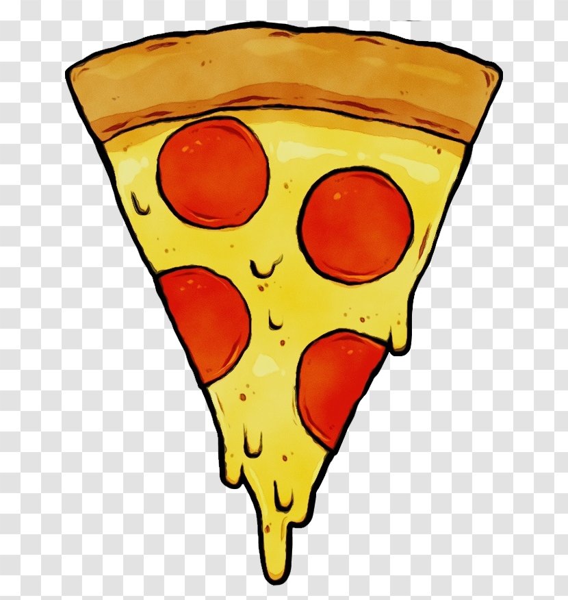 Pizza Pepperoni - Line Art - Yellow Cheese Transparent PNG