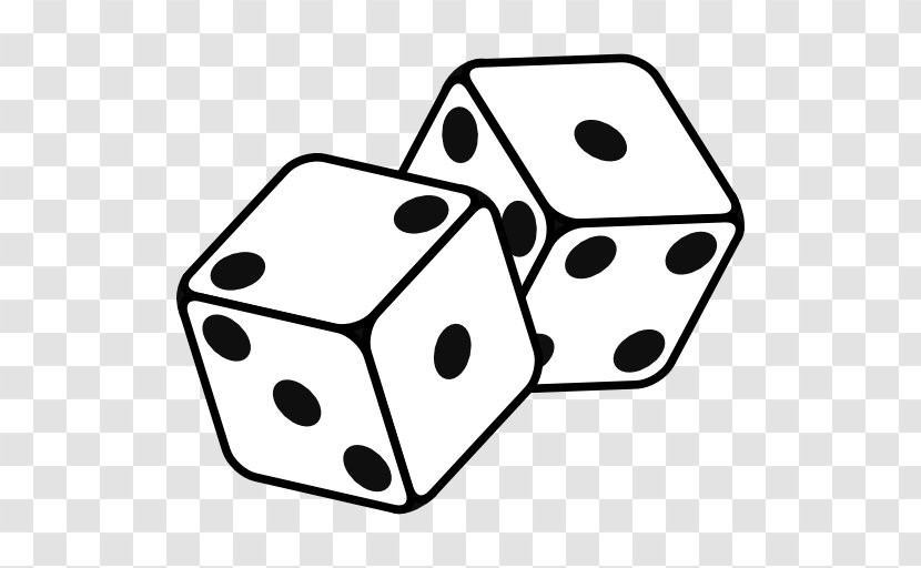 Line Art Point Dice Clip - White Transparent PNG