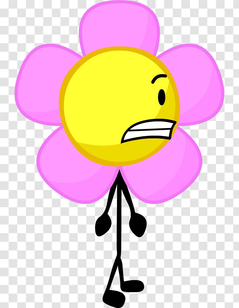 Pink Flower Cartoon - Yellow - Happy Smiley Transparent PNG