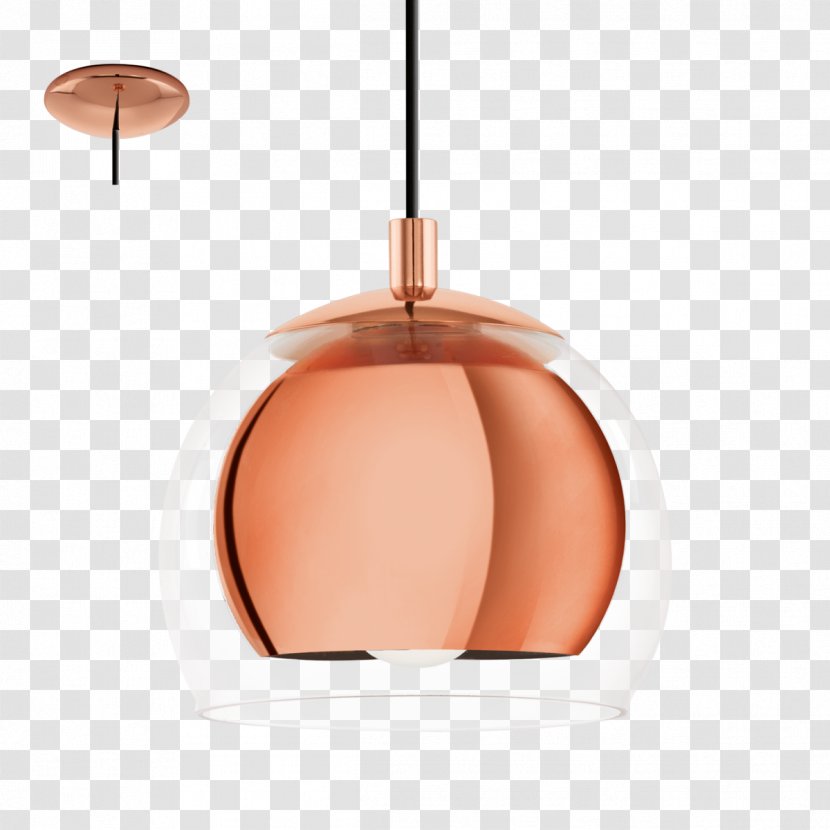 EGLO Pendant Light Glass Lamp - Edison Screw - Copper Kudam Transparent PNG