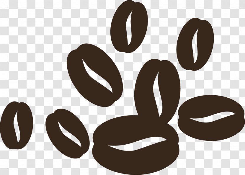 Coffee Bean Cafe Cup - Hand Painted Brown Beans Transparent PNG