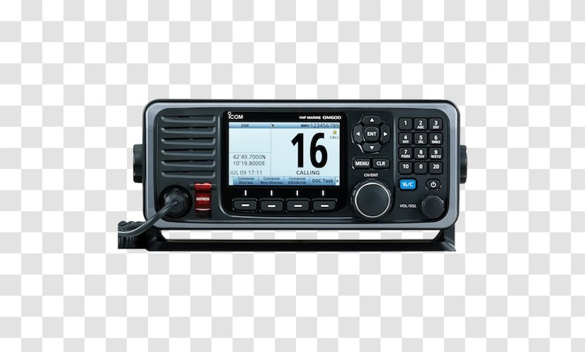 Marine VHF Radio Very High Frequency Icom Incorporated Digital Selective Calling - Project 25 Transparent PNG