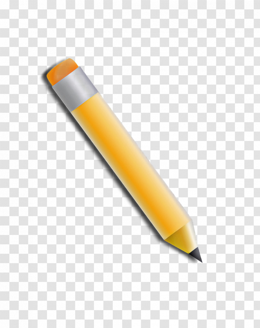 Yellow Pencil Pen Office Supplies Writing Instrument Accessory Transparent PNG