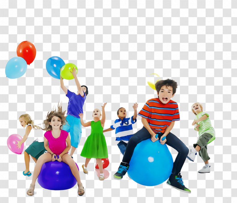 Social Group Play Fun Playing With Kids Child - Paint - Toddler Swiss Ball Transparent PNG