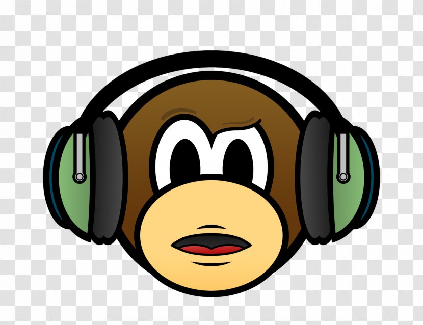 Headphones Monkey Chimpanzee Gorilla Logo - Audio Transparent PNG