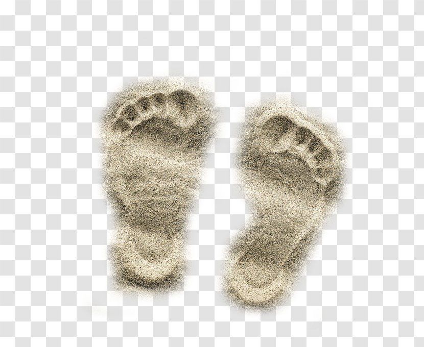 Beach Sand Footprint - A Pair Of Footprints Transparent PNG