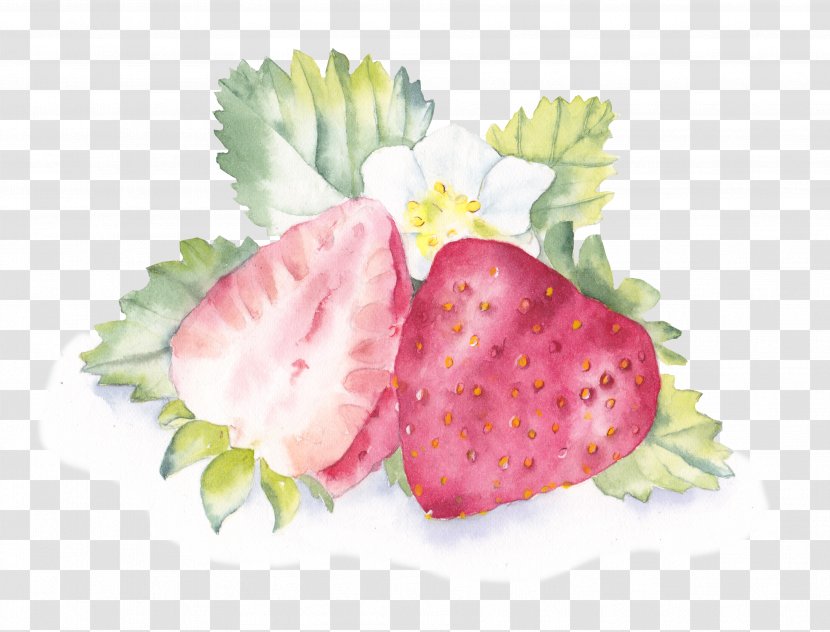 Painting Download Illustration - Petal - Small Hand-painted Watercolor Fresh Strawberry Fruit Transparent PNG